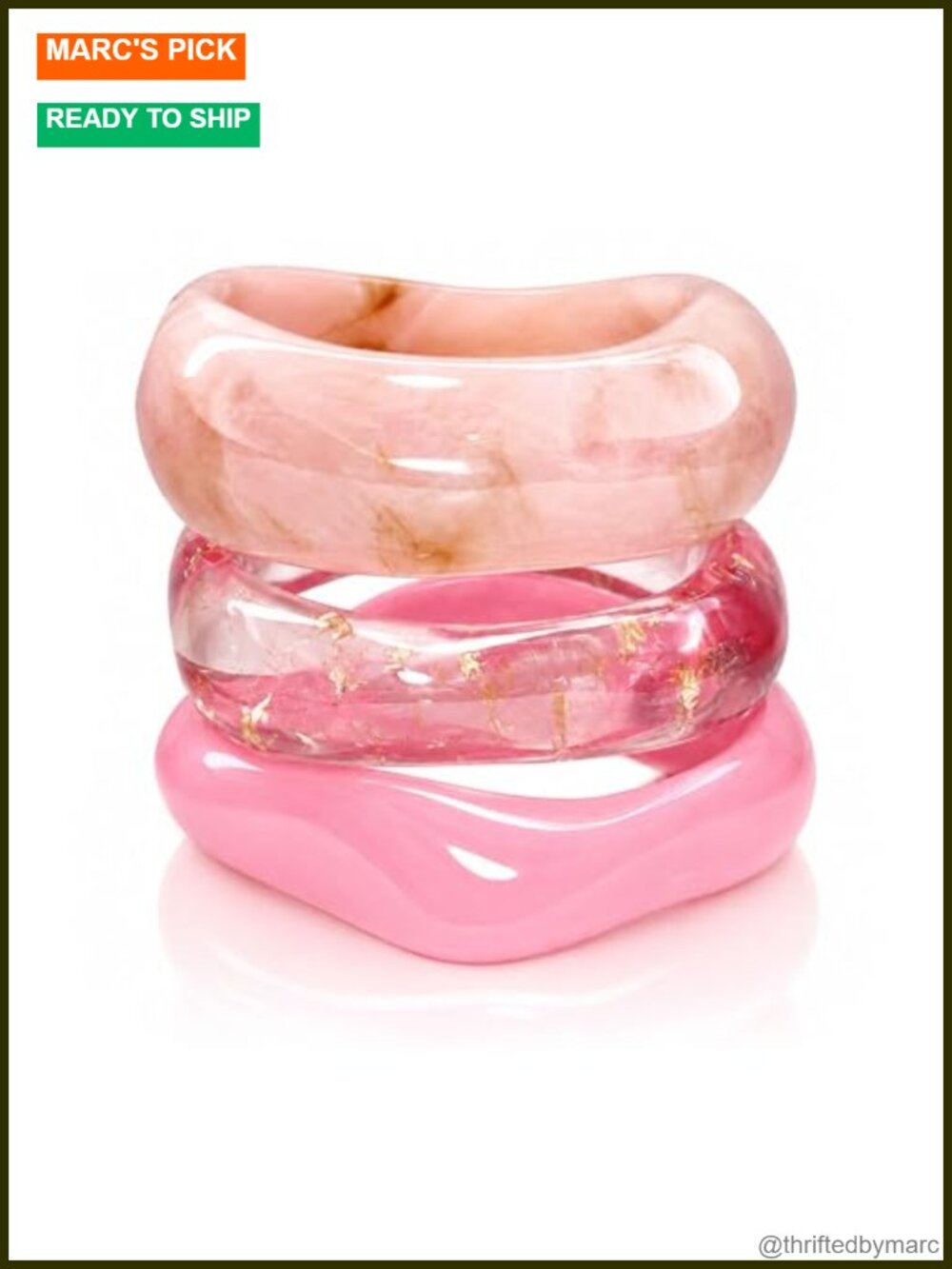 Chunky Acrylic Bangle Bracelet Lightweight Statement Stackable Summer
